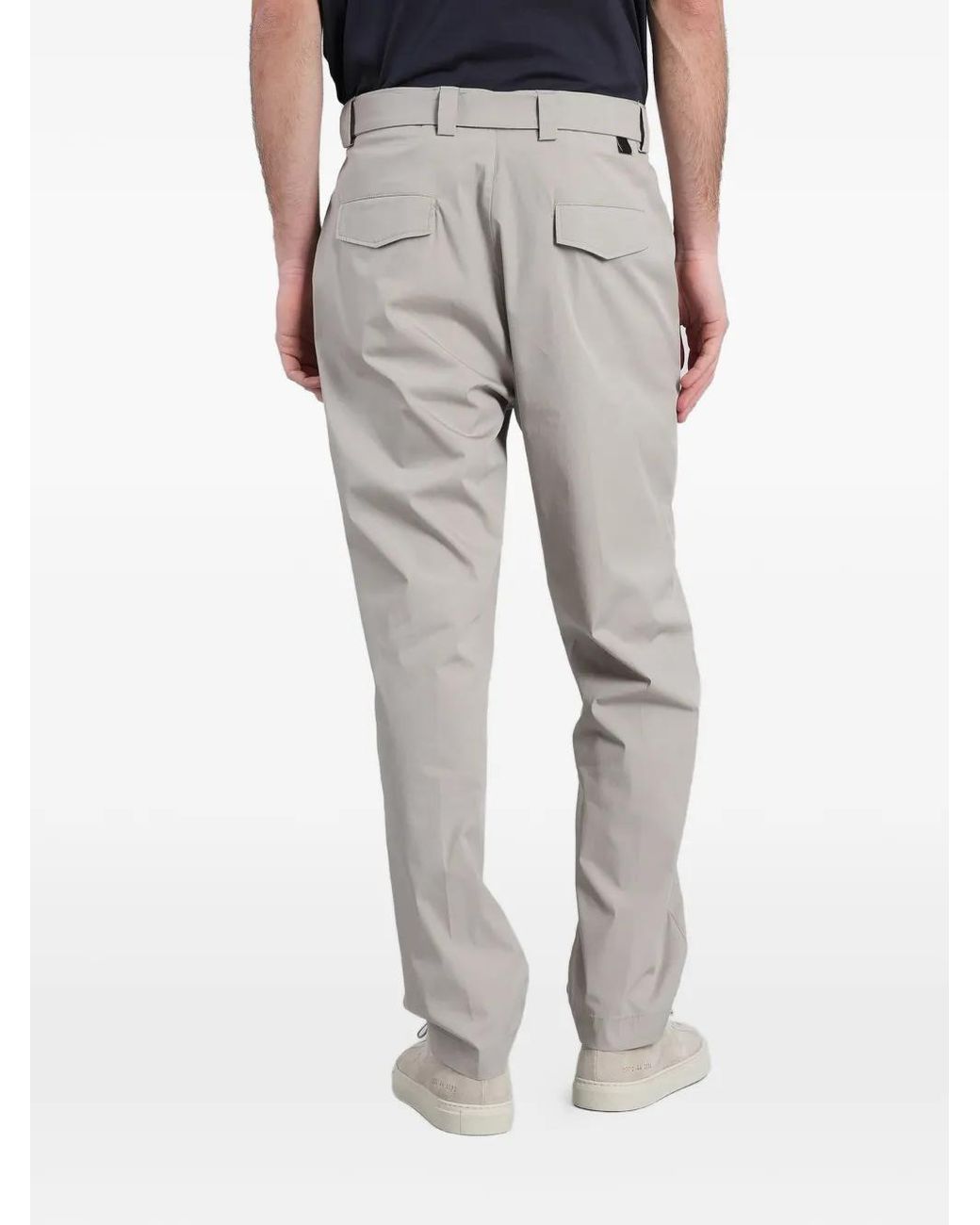Low Brand Gray Virgil Belted Trousers for men
