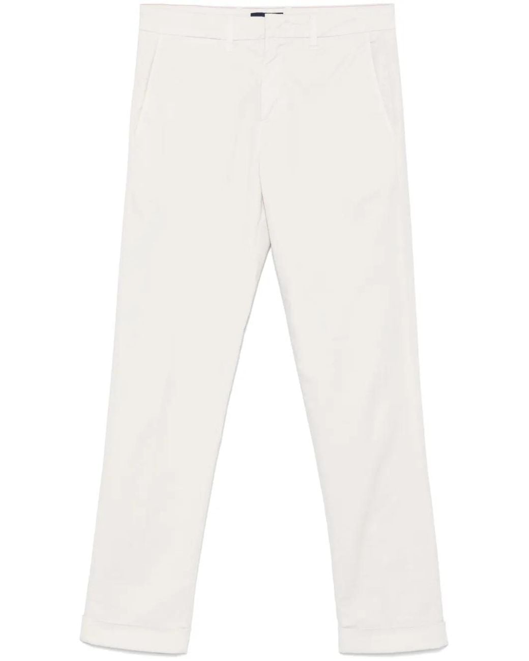 Fay White Tapered Trousers for men