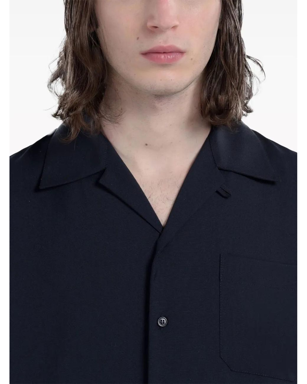 Chemise Bowling En Laine Tropicale Foncé Marni pour homme en coloris Blue