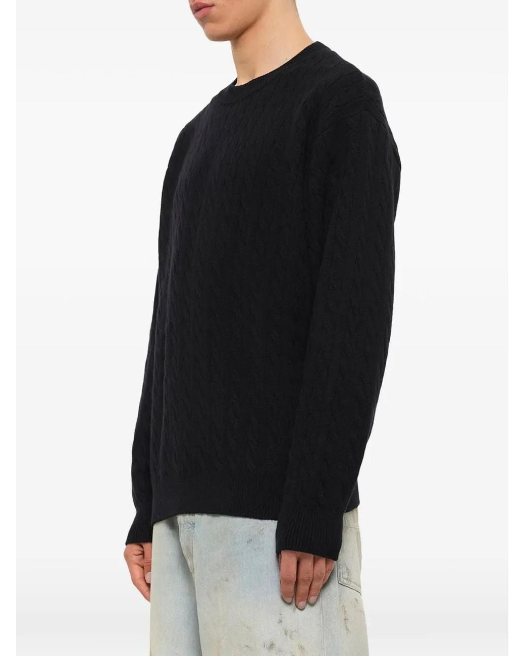 vowels Blue Cable-Knit Sweater