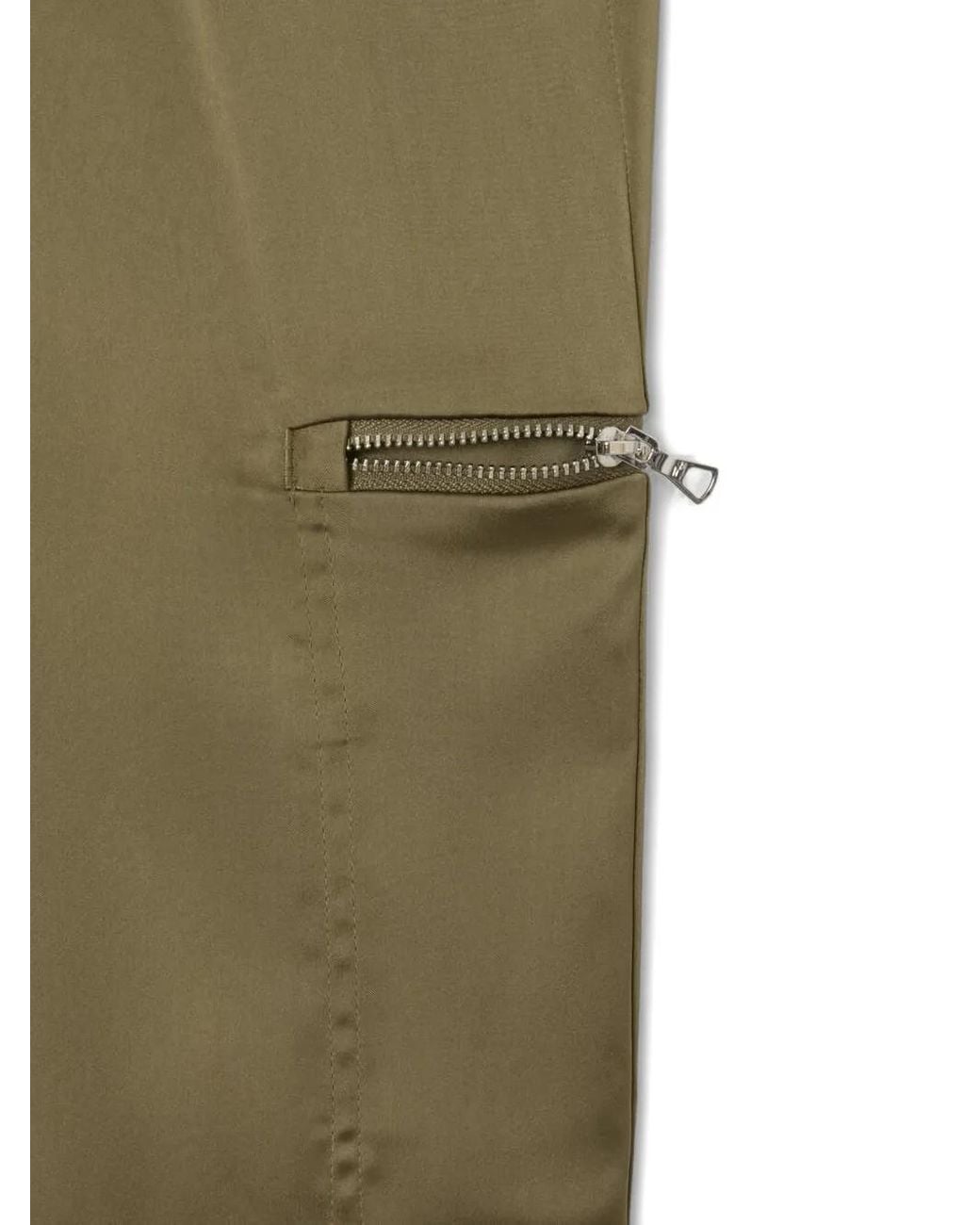 Lacoste Green Zip-Pocket Satin Trousers