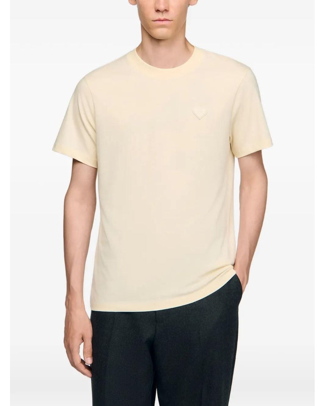 Sandro White T-Shirt With Heart Patch for men