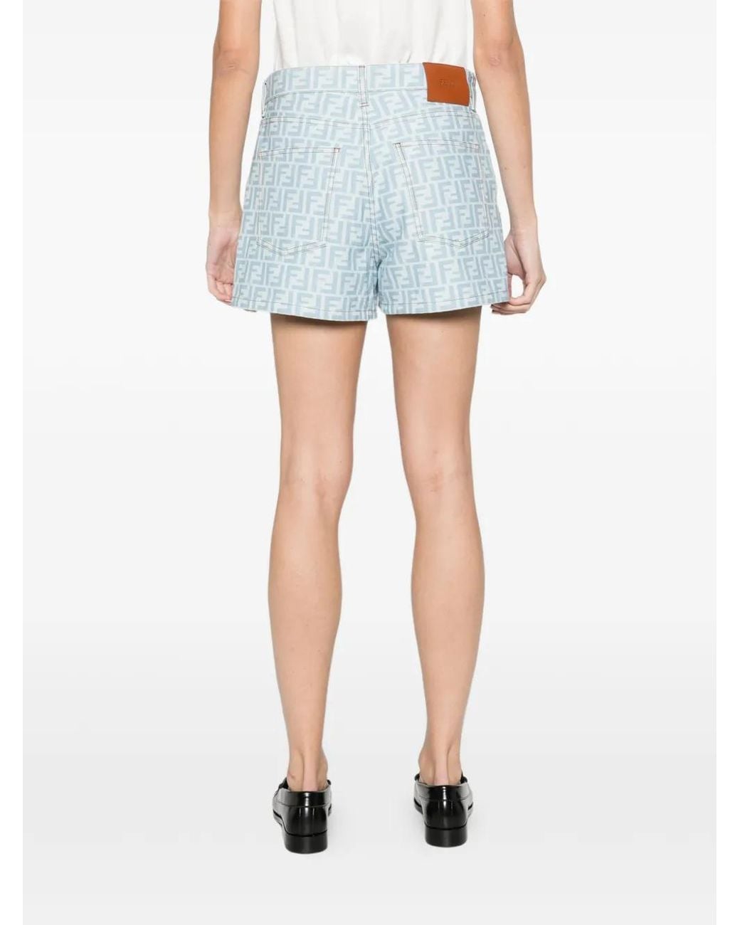 Fendi Blue Light- Ff Denim Shorts