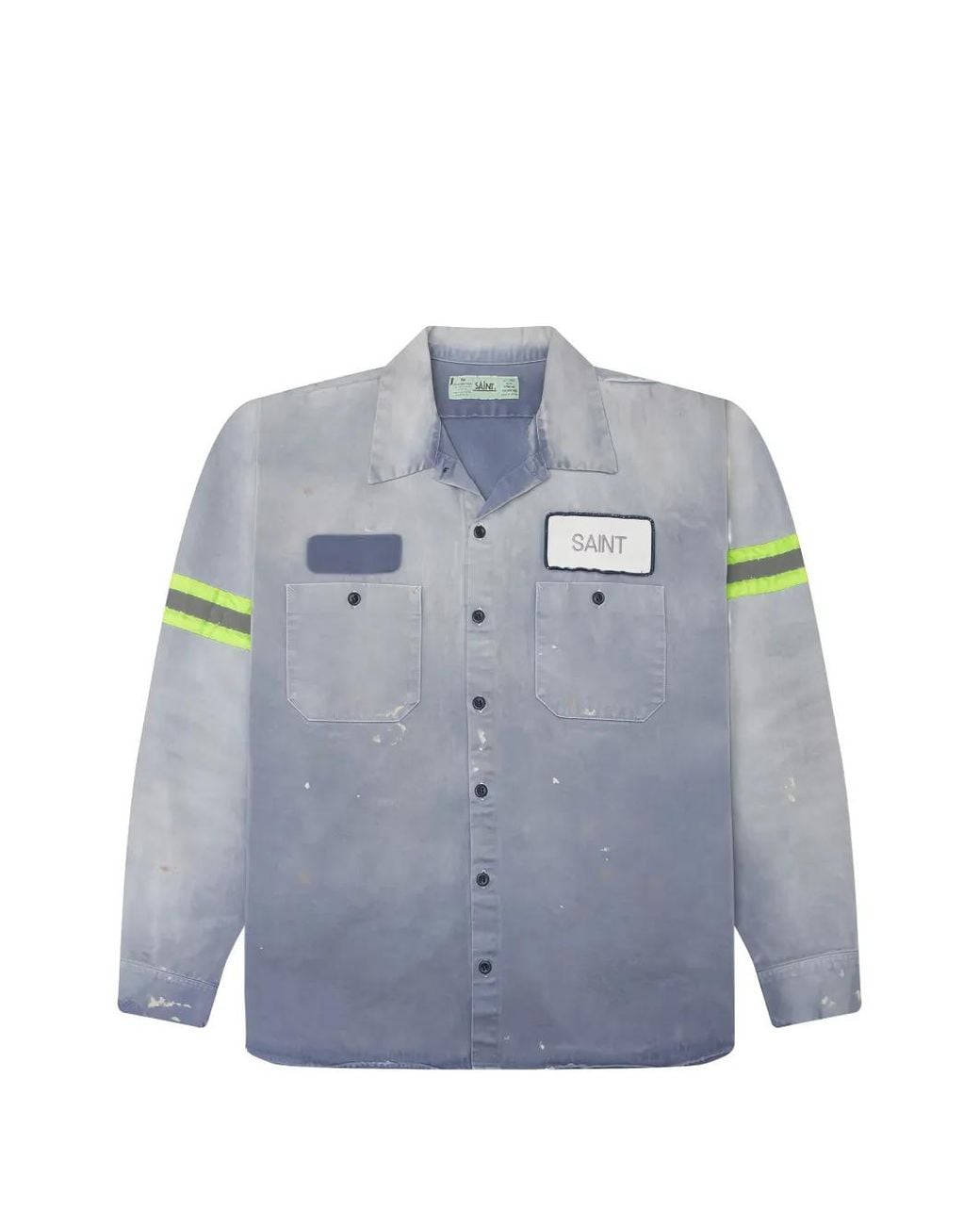 SAINT Mxxxxxx Blue Chemise À Effet-Usé Et Patch Logo for men