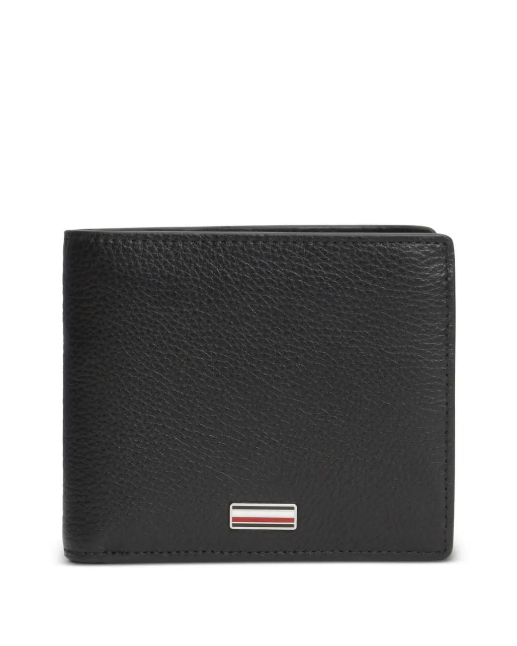 Tommy Hilfiger Black Leather Bifold Wallet for men