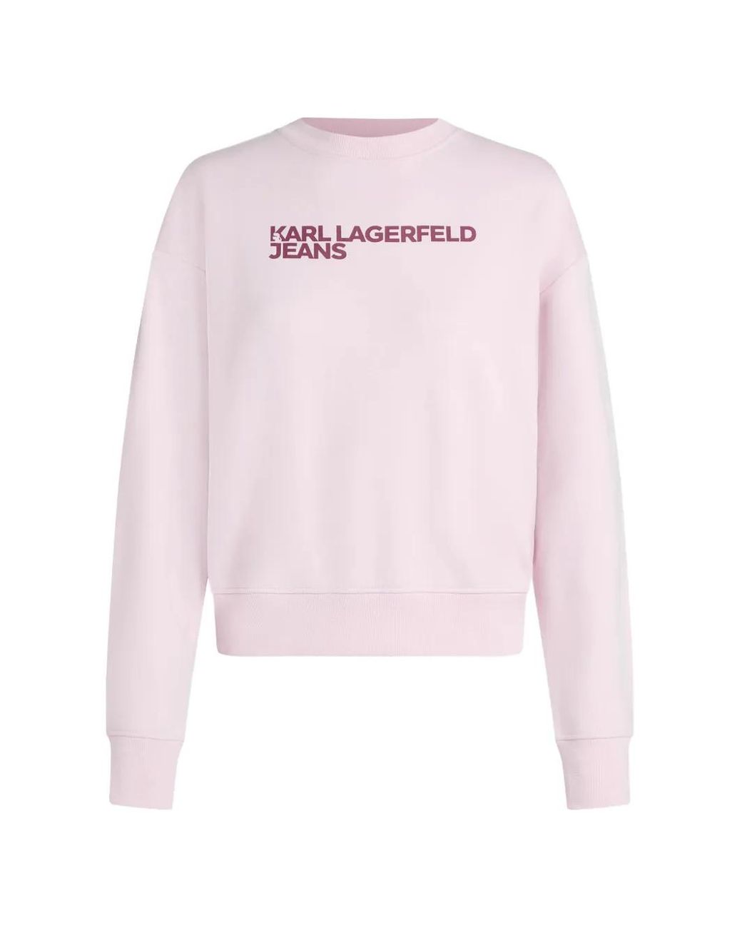 Karl Lagerfeld Pink Logo-Print Drop-Shoulder Sweatshirt