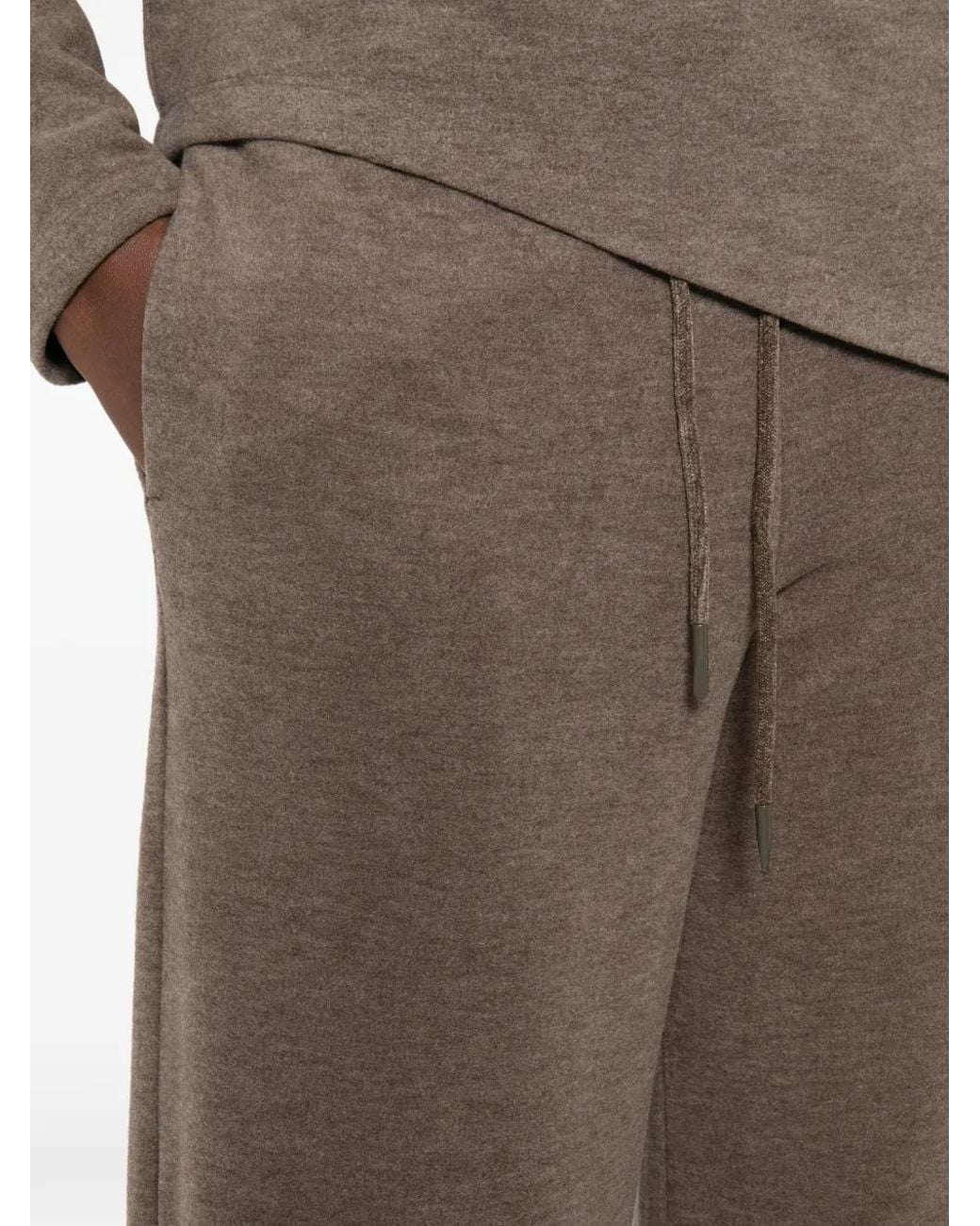 ELEH Brown Pantalon De Jogging Ample À Lien De Resserrage