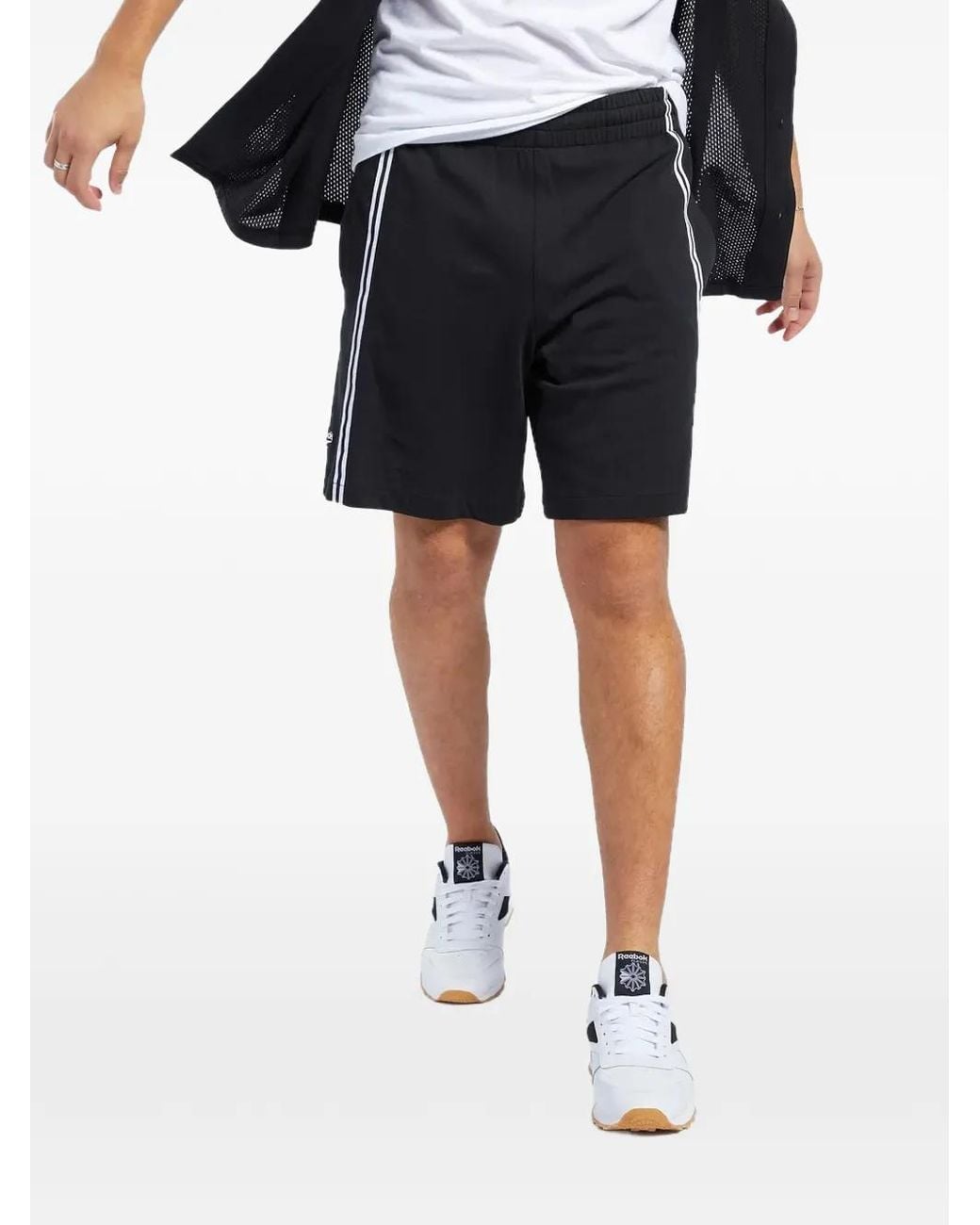 Reebok Black Classics Logo-Detail Track Shorts for men