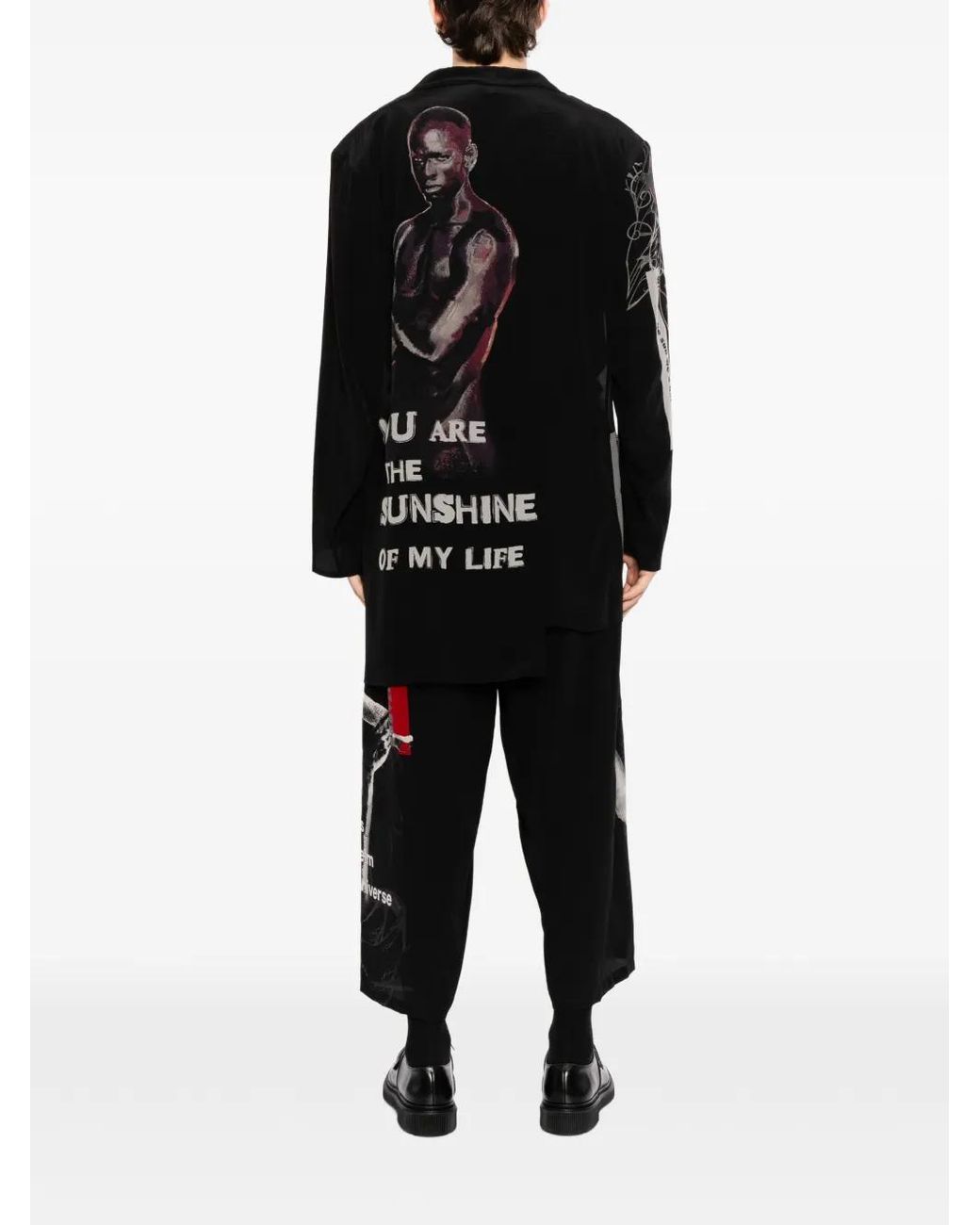 Yohji Yamamoto Black Asymmetric Hem Jacket for men