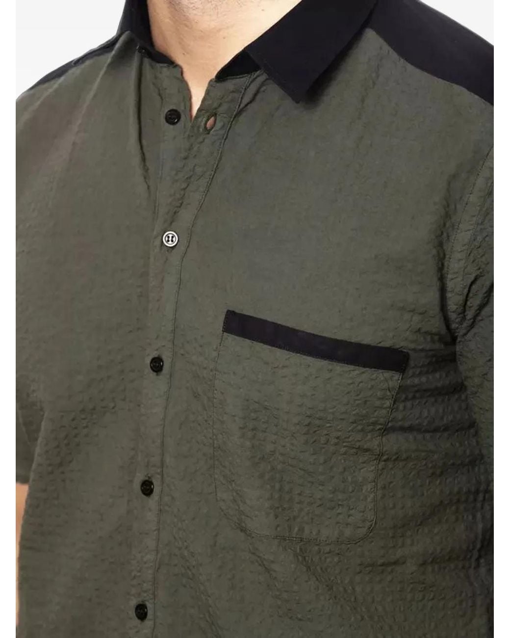 Verri Gray Chemise À Col Contrastant for men