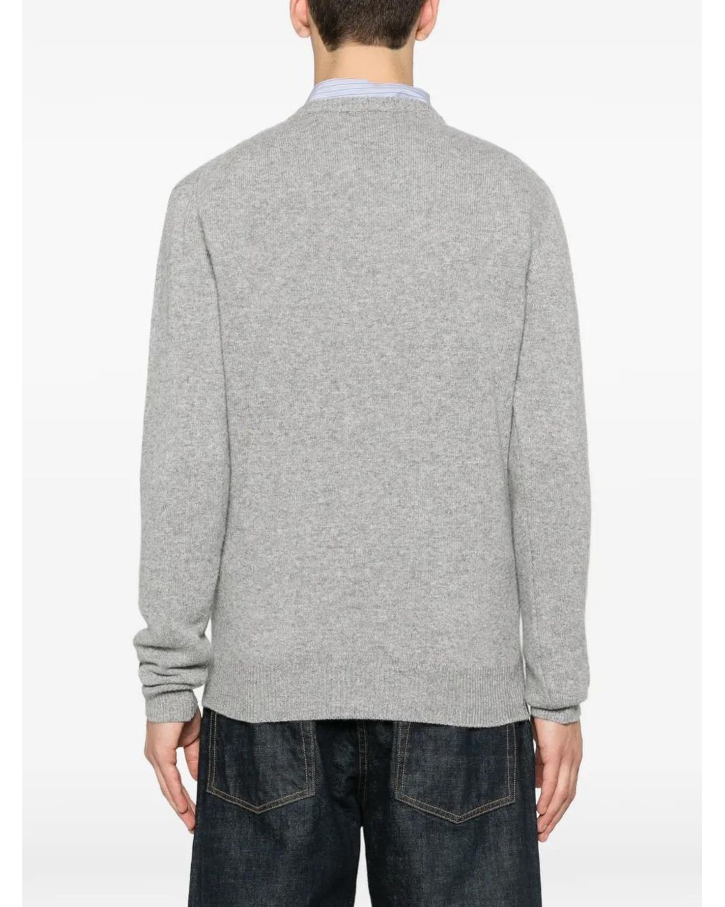 Mc2 Saint Barth Gray Heron Crew-Neck Sweater for men