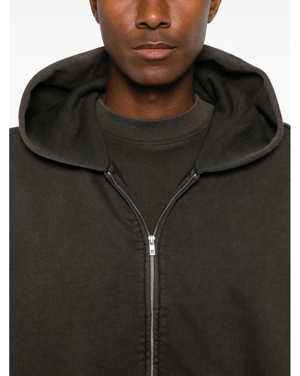 Represent Black Initial Zip-Up Cotton Hoodie
