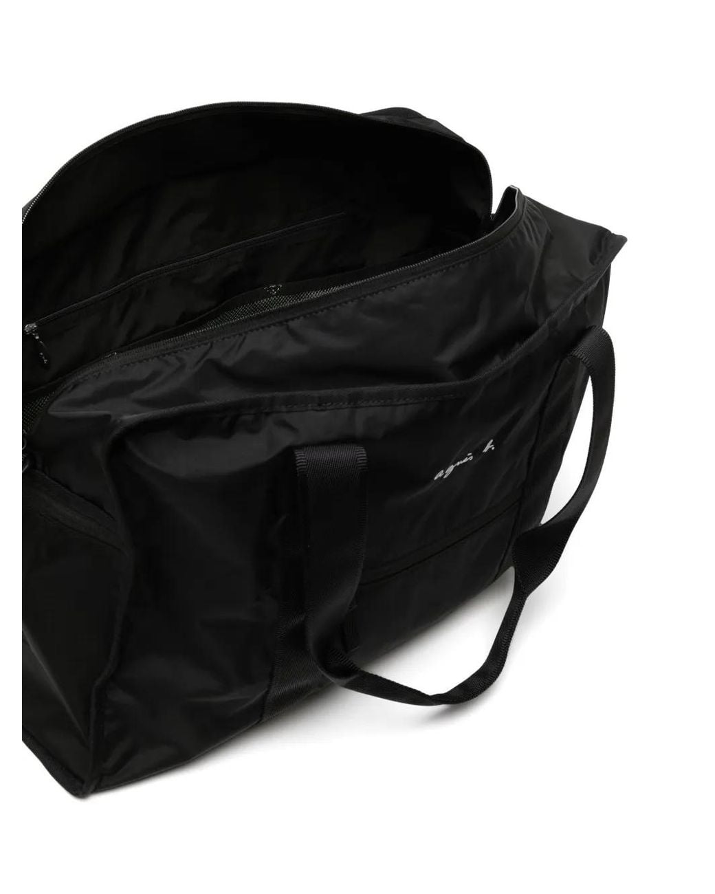Agnes B. Black Rectangular Logo-Print Luggage