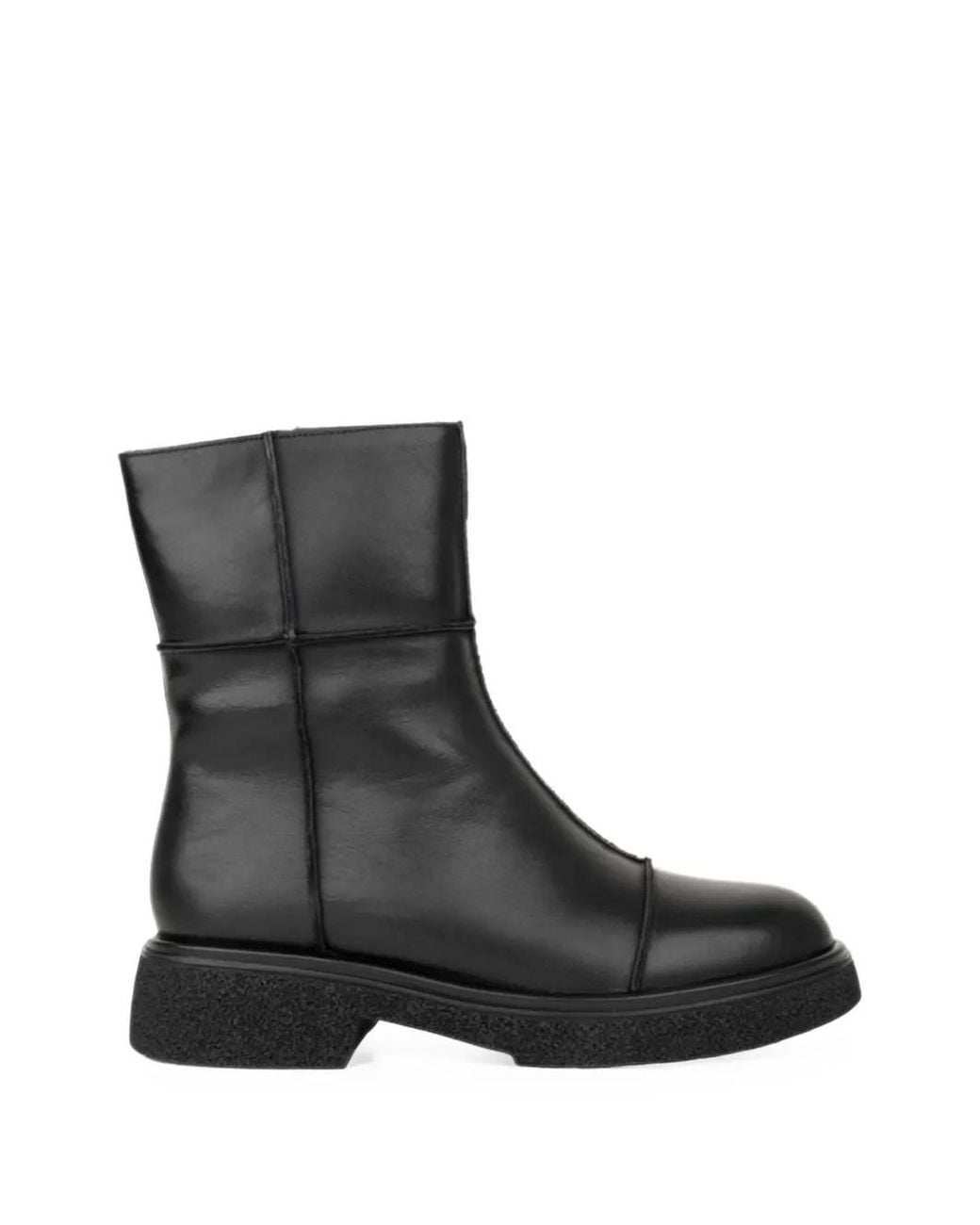 SERGIO MORETTI FIRENZE Black Leather Ankle Boots