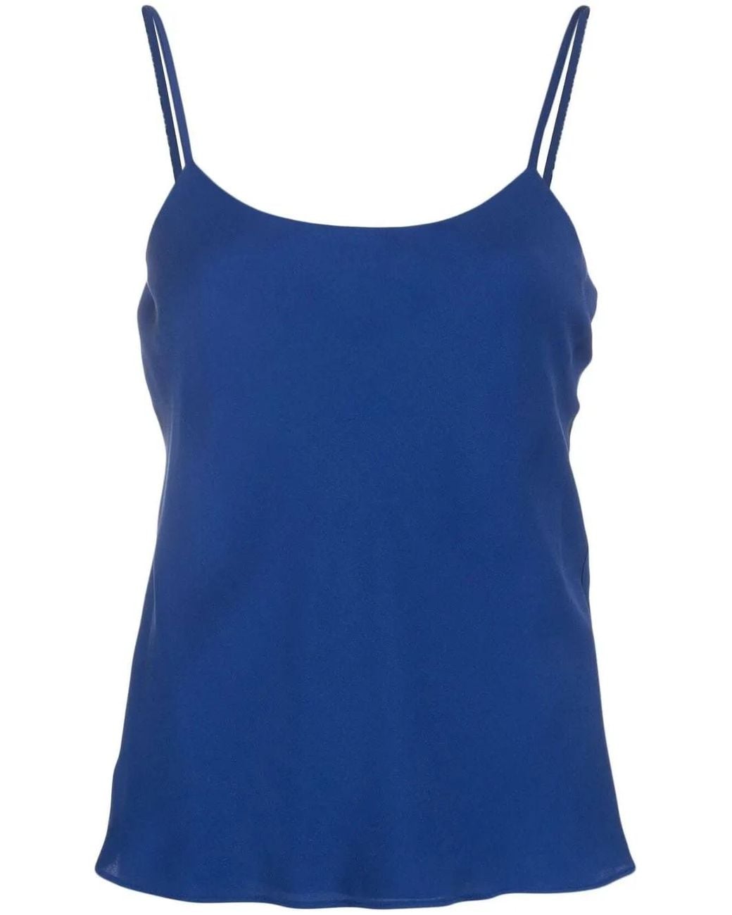 Max Mara Blue Sleeveless Silk Top