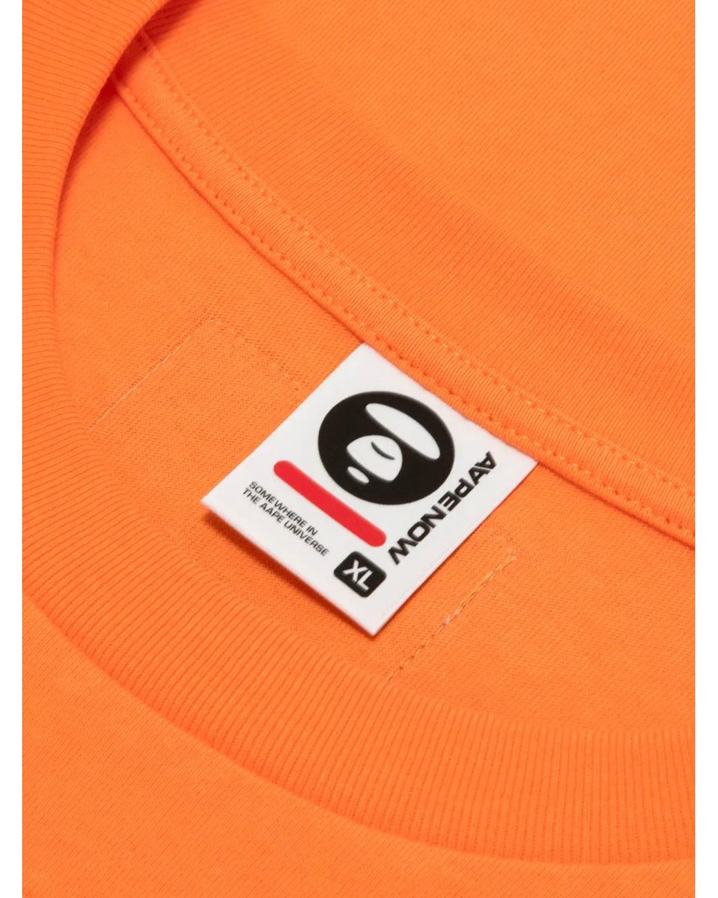 Aape By A Bathing Ape Orange Long-Sleeve T-Shirt for men