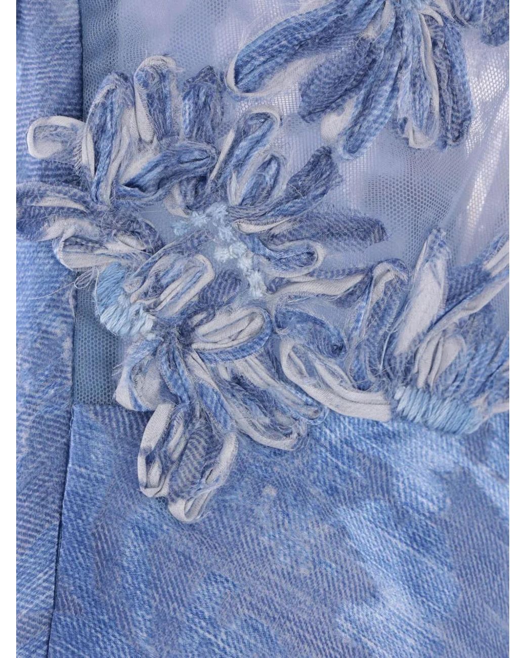 Ermanno Scervino Embroidered Maxi Dress in Blue | Lyst