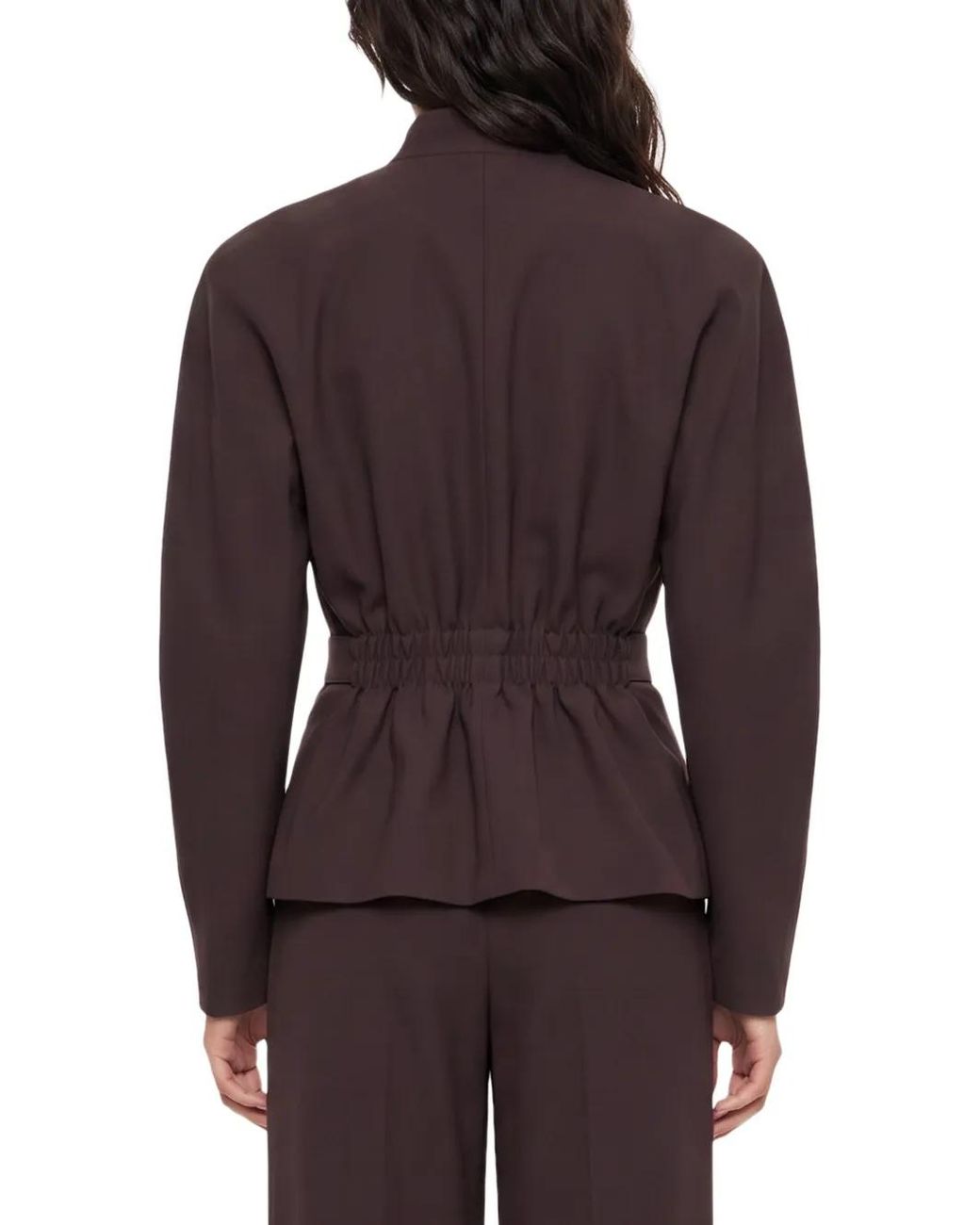 ANDAMANE Red Margaux Belted Wrap-Style Jacket