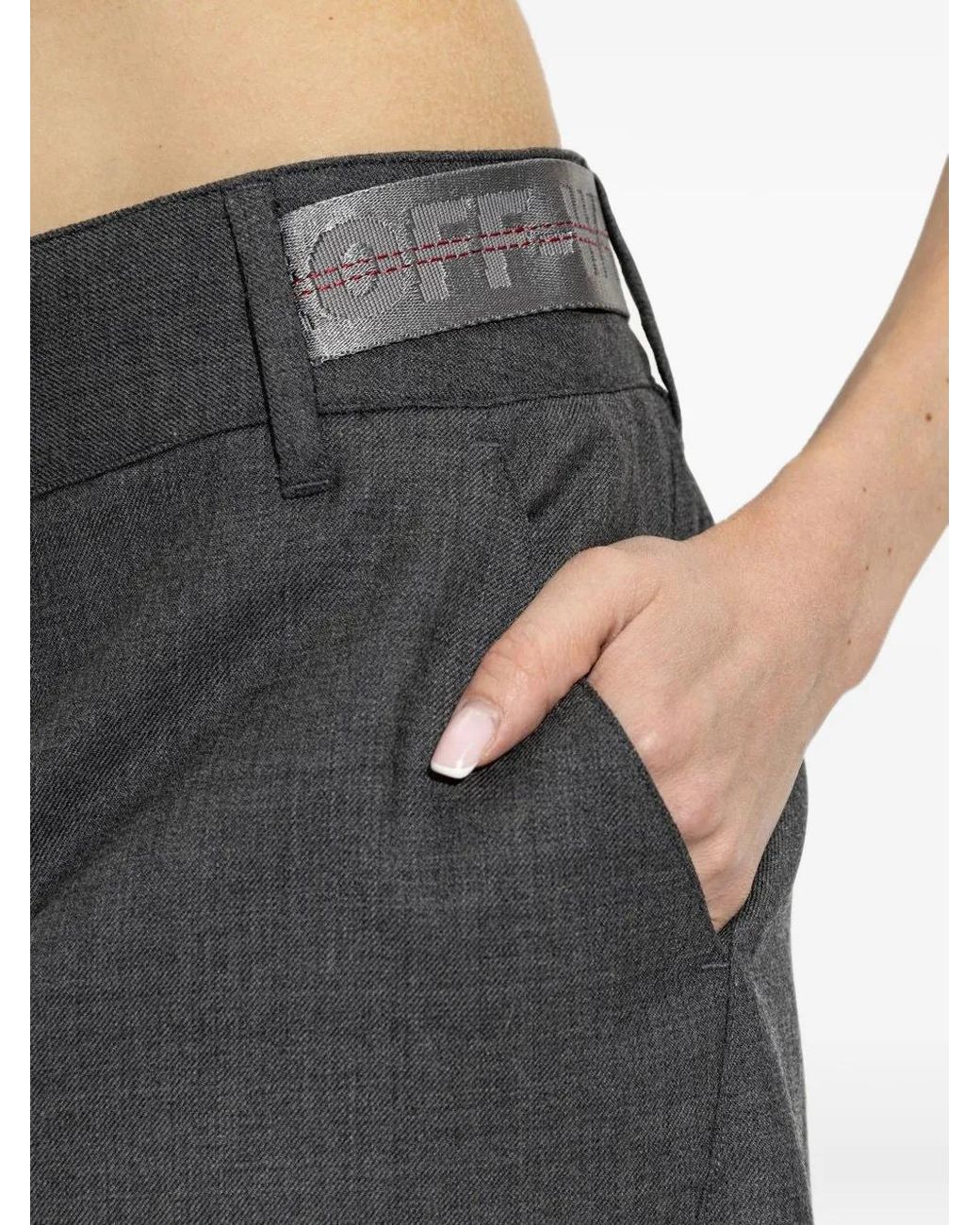 Off-White c/o Virgil Abloh Gray Light Wool Mini Skirt