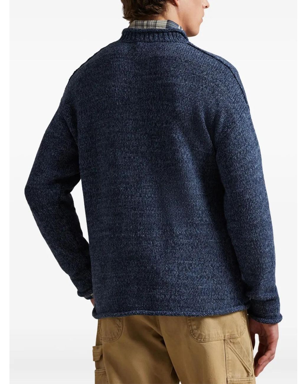 Polo Ralph Lauren Blue Flag Intarsia Crew-Neck Sweater for men