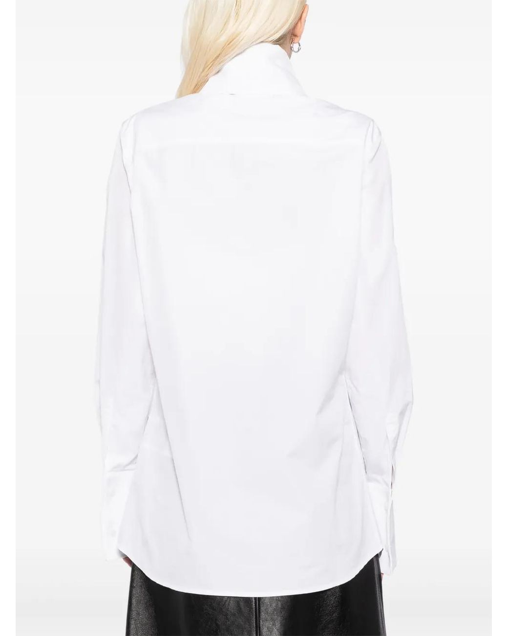 we11done White High-Neck Collar Shirt