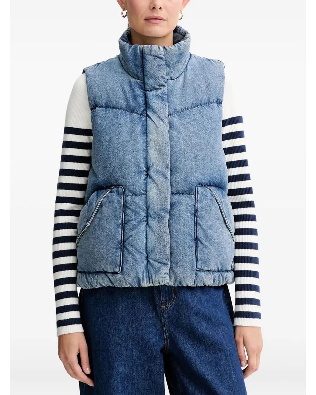 Levi's Blue Western Bubble Padded Pocket Gilet