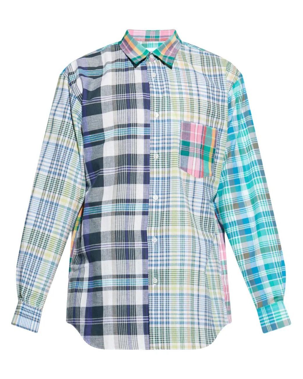 Comme des Garçons Geruit Overhemd in het Blue voor heren