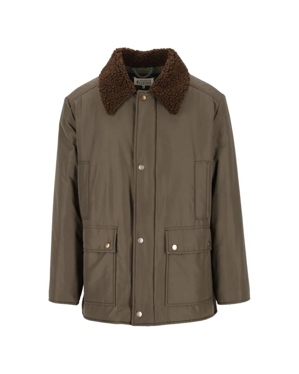 Maison Margiela Brown Fleece-Collar Hunting Jacket for men