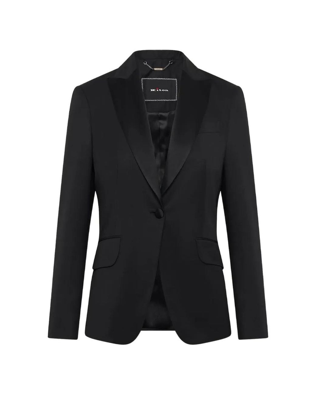 Kiton Black Peak-Lapel Tuxedo Jacket