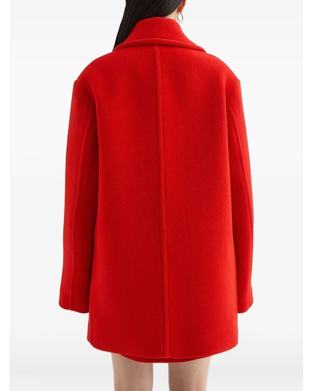 Jil Sander Red Wool Coat