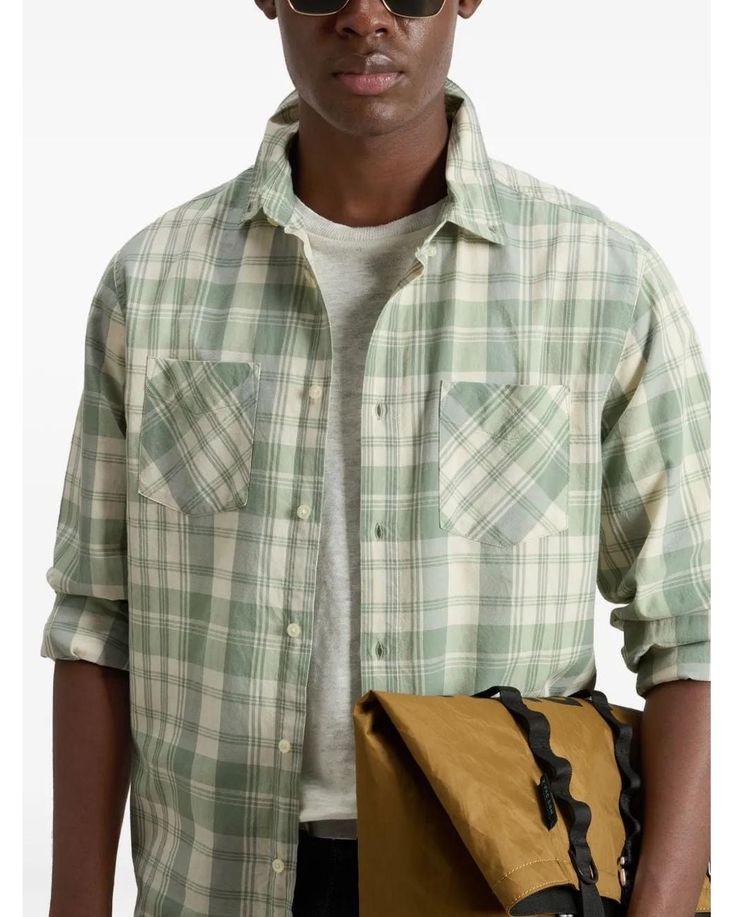 Woolrich White Madras-Checked Shirt for men