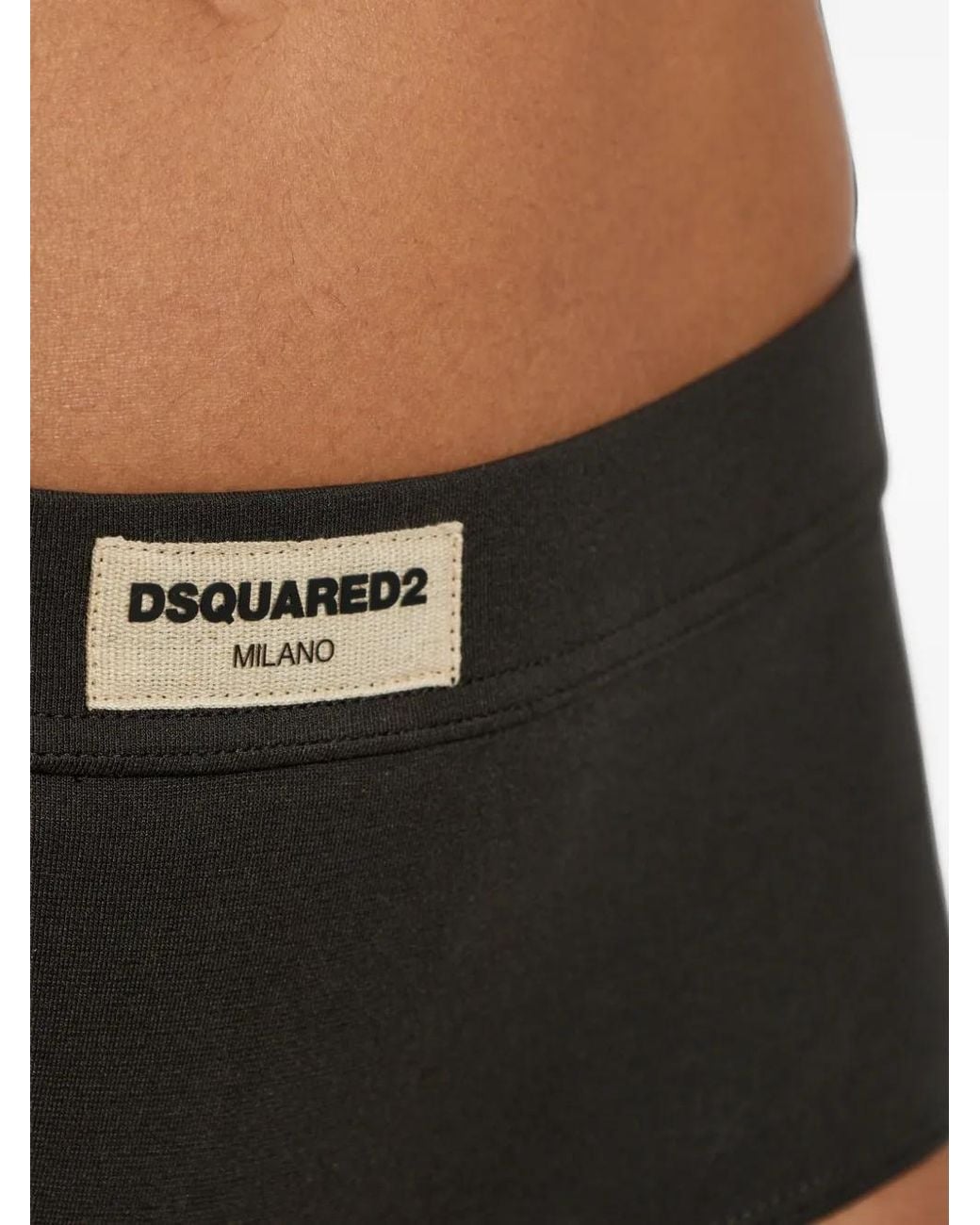 DSquared² Black Slip Mit Logo-Patch