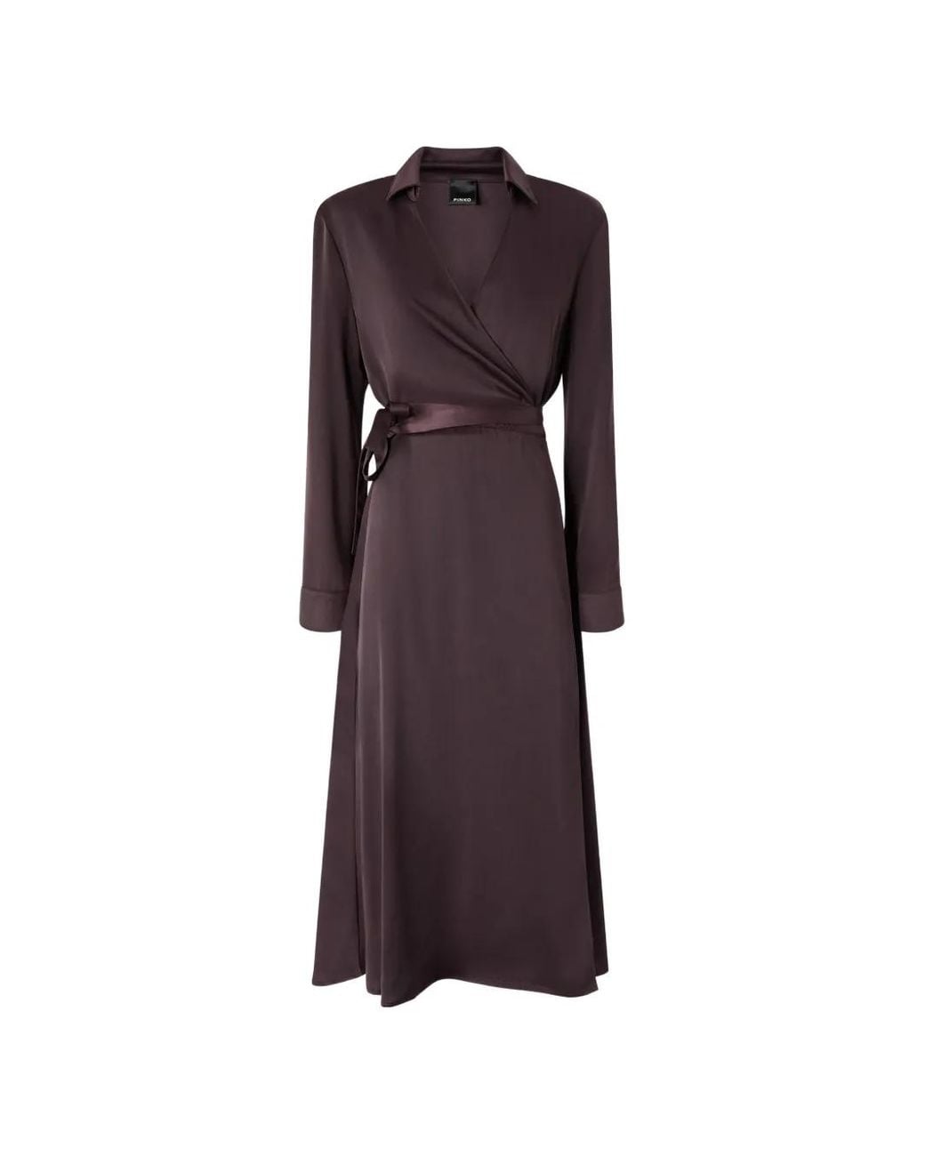 Pinko Purple Midi Wrap Dress With Belt