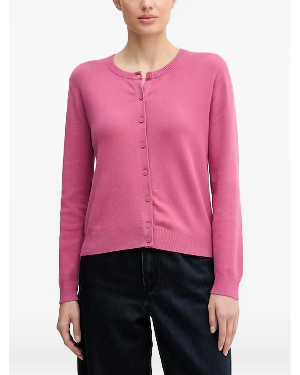 Benetton Pink Button-Up Top