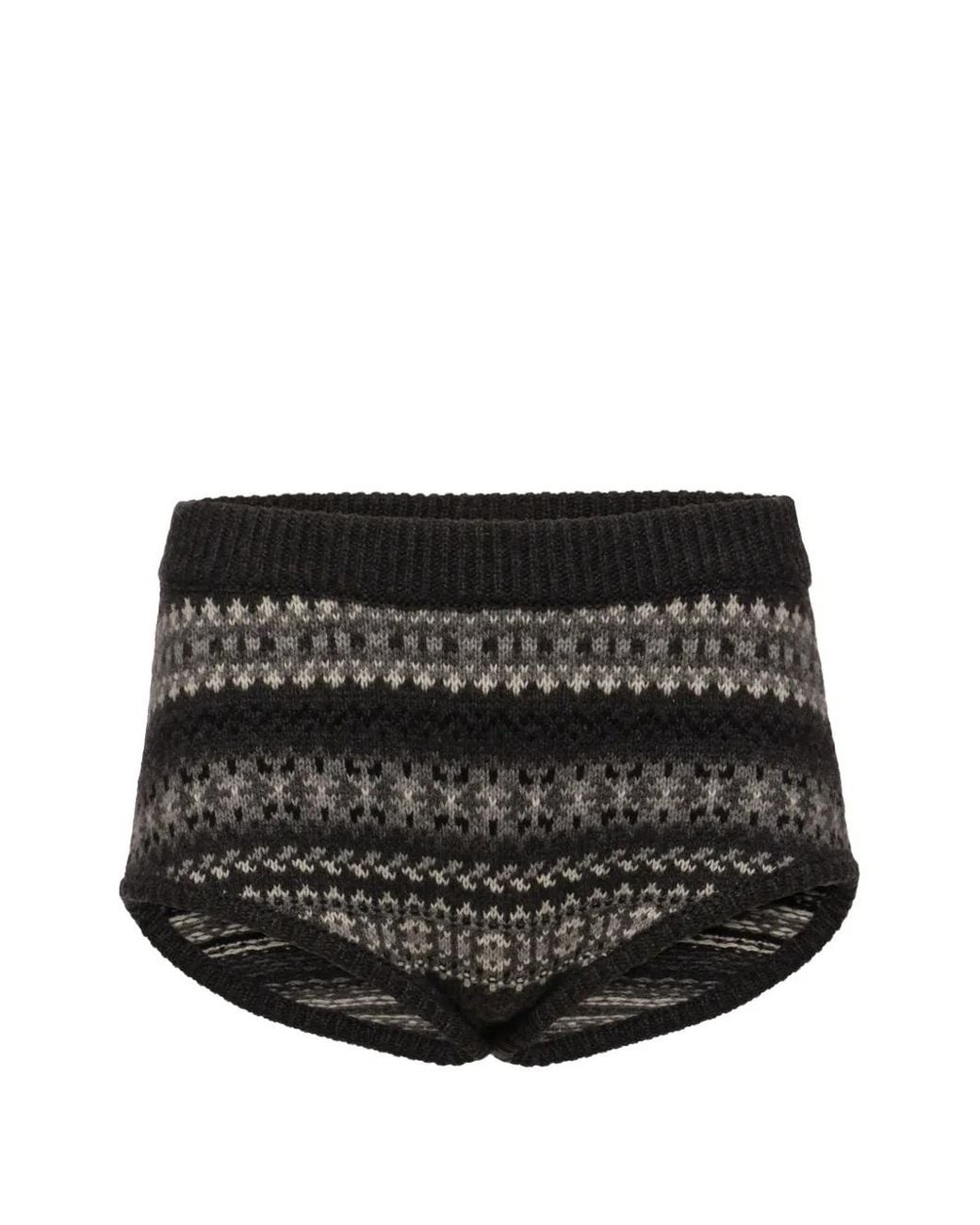 Magda Butrym Black Fair Isle Knit Shorts