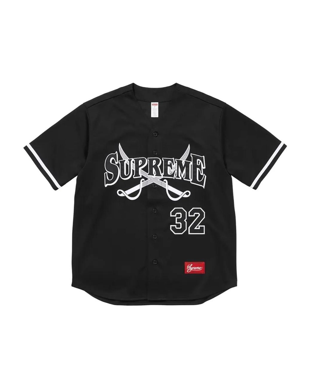 Supreme Black Swords Baseball T-Shirt for men