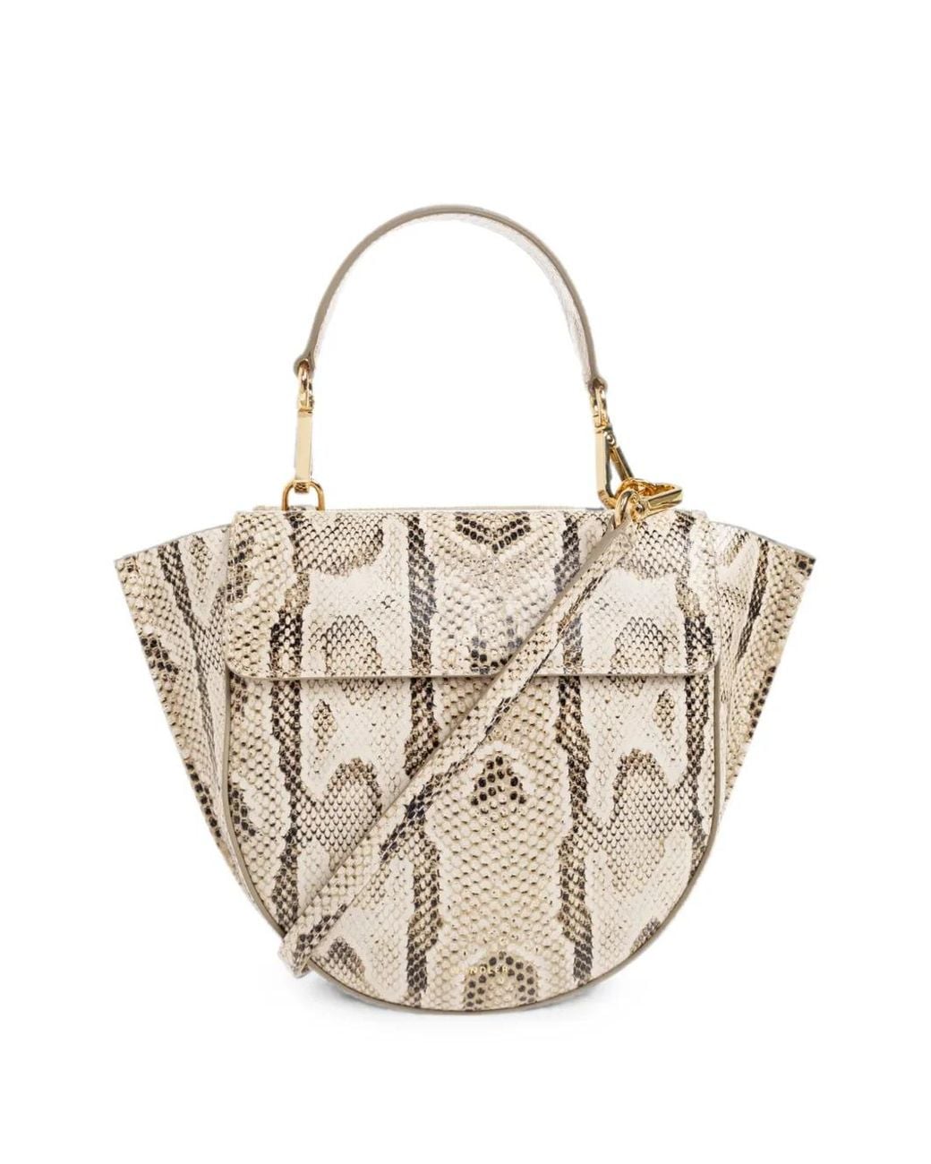 Wandler Natural Mini Hortensia Snakeskin-Effect Tote Bag