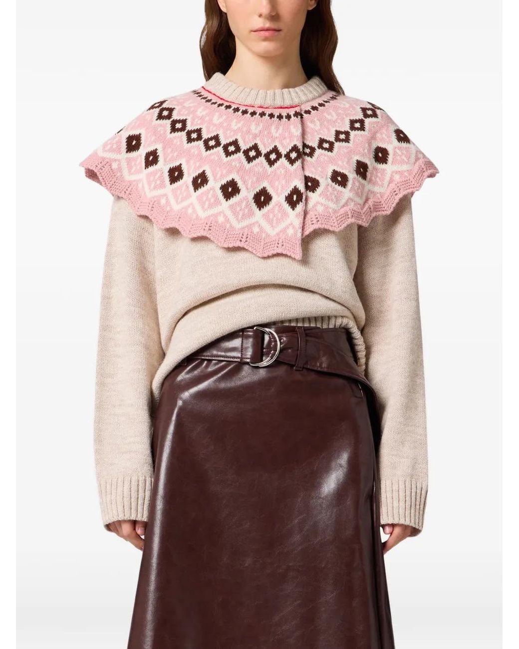 MSGM Pink Langärmeliger Pullover
