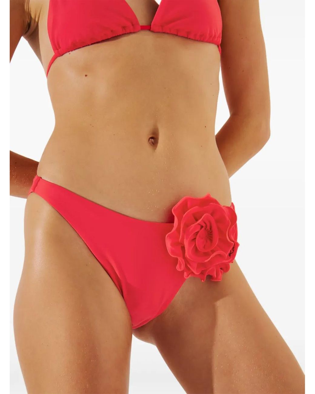 Karl Lagerfeld Red Flower Bikini Bottom
