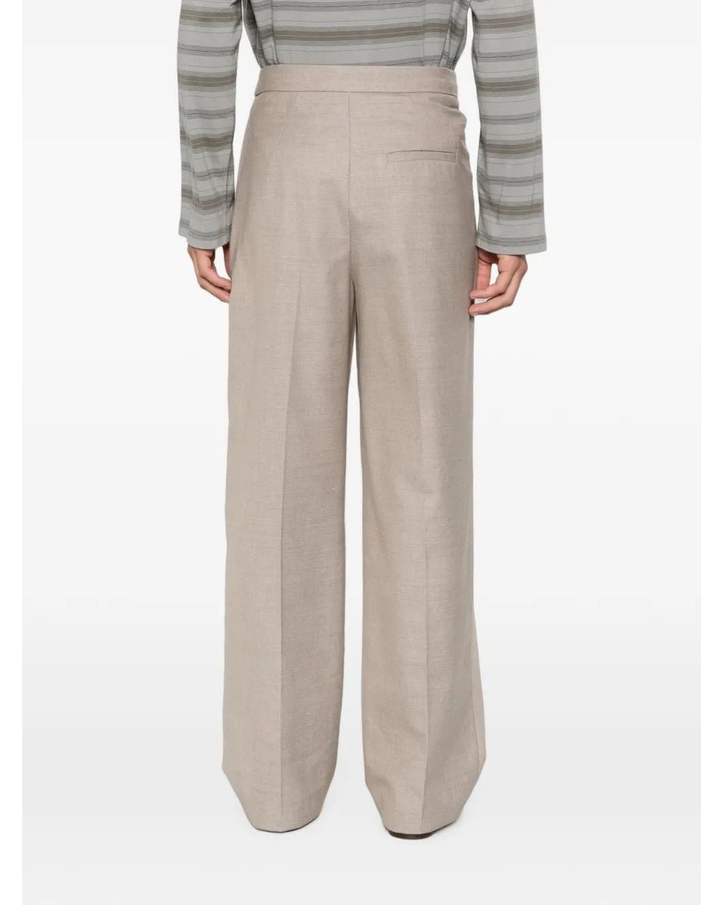 Rossi White Ilon Wrap-Front Trousers