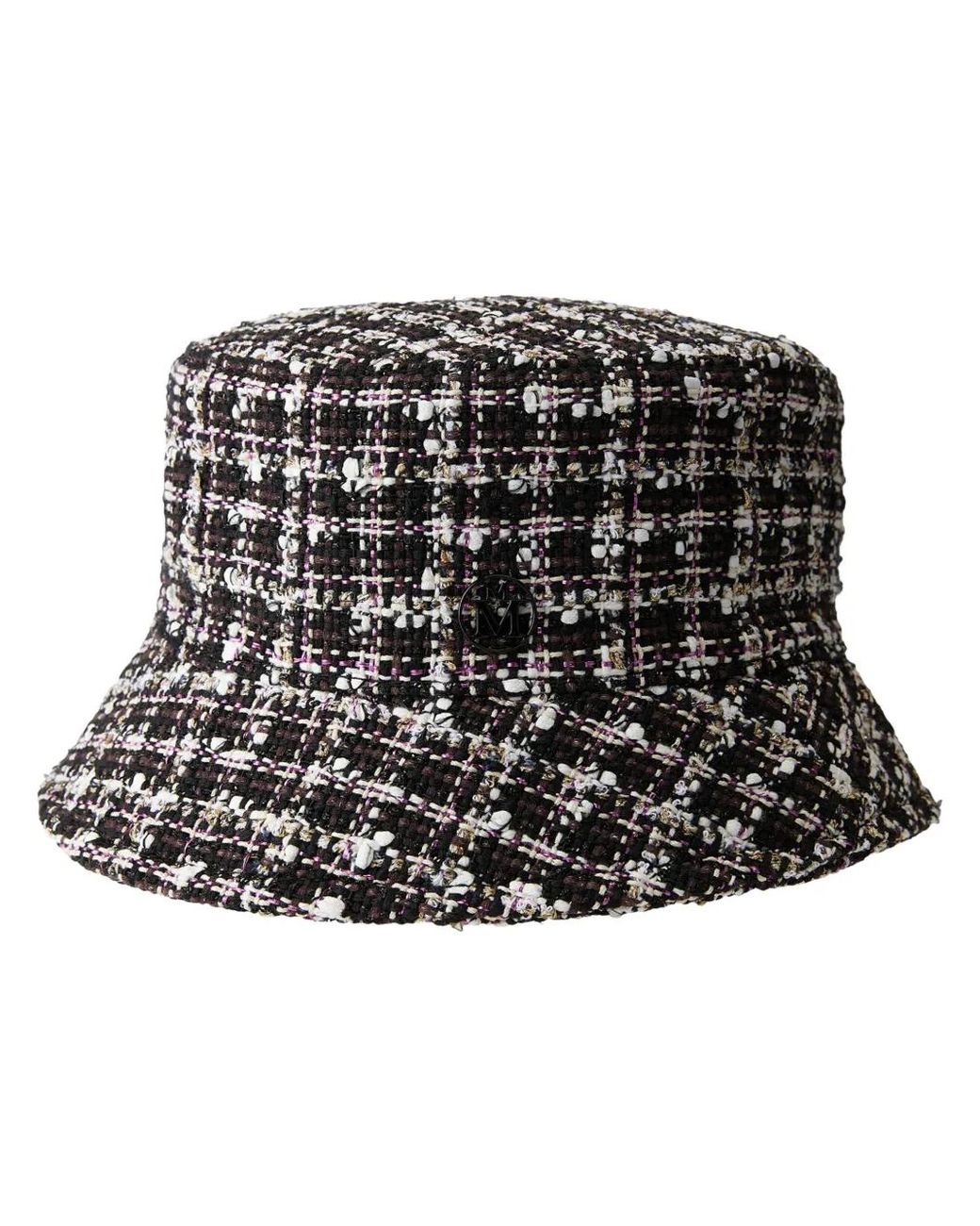 Maison Michel Black Axel Tweed Bucket Hat