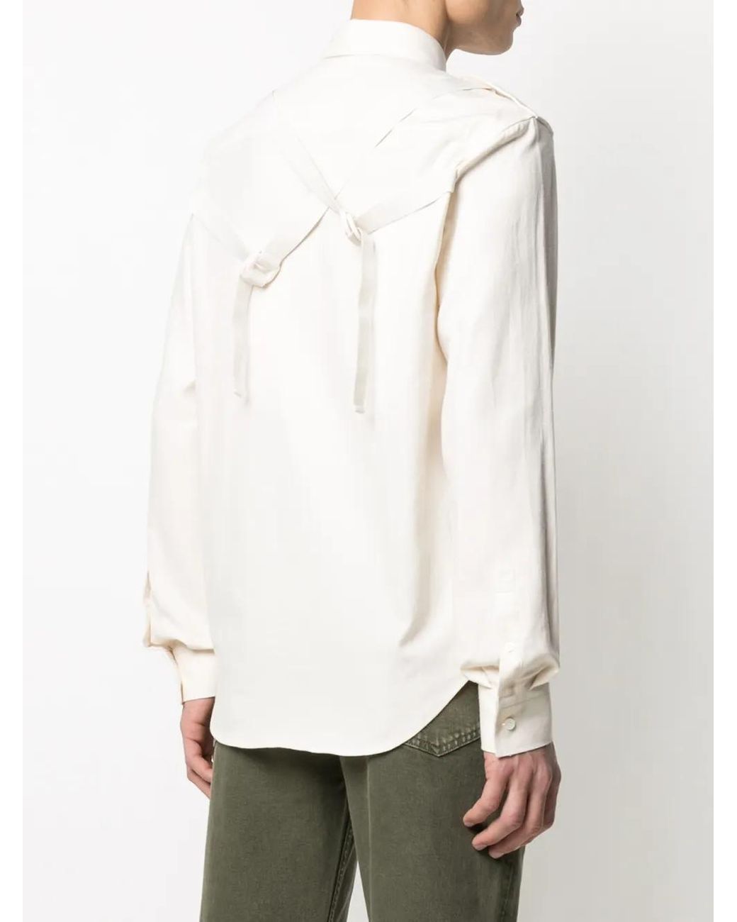Helmut Lang White Long-Sleeved Strappy Shirt for men