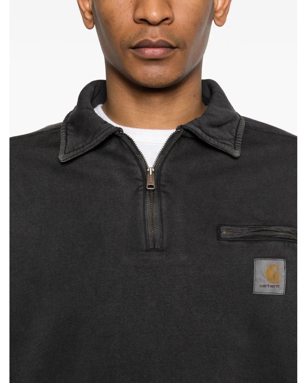 Carhartt Black Cotton Half-Zip Sweatshirt for men