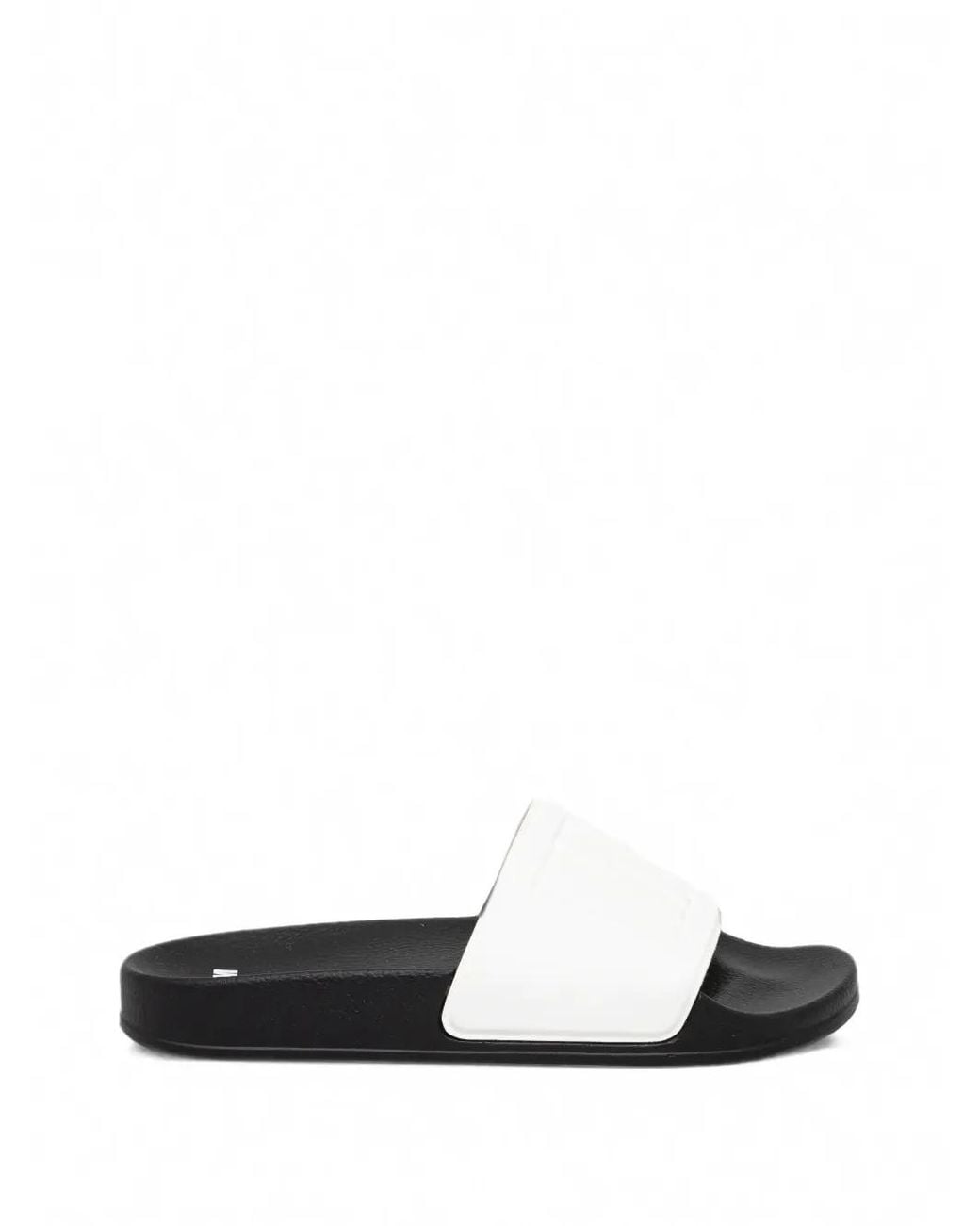 MSGM White Logo-Embossed Slides