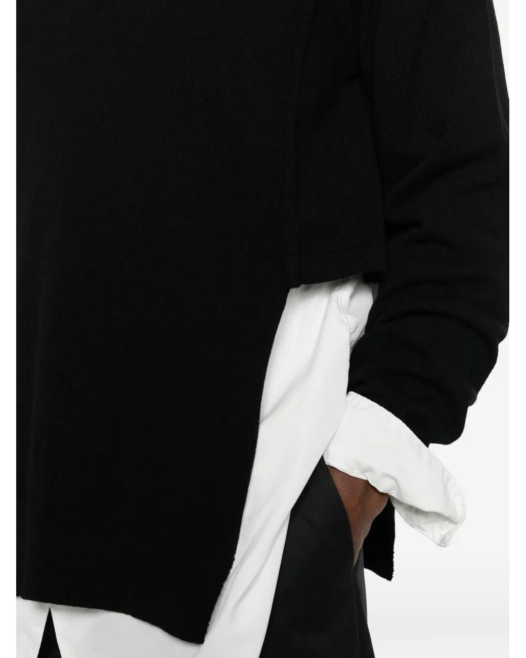 Comme des Garçons Black Long-Sleeve Layered-Detail Sweater for men