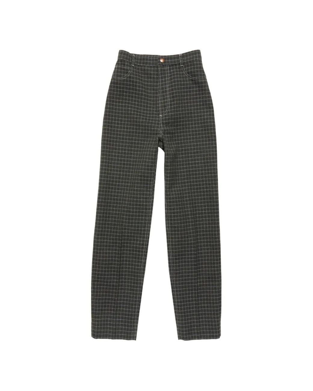 Acne Gray Woven Wool-Blend Trousers