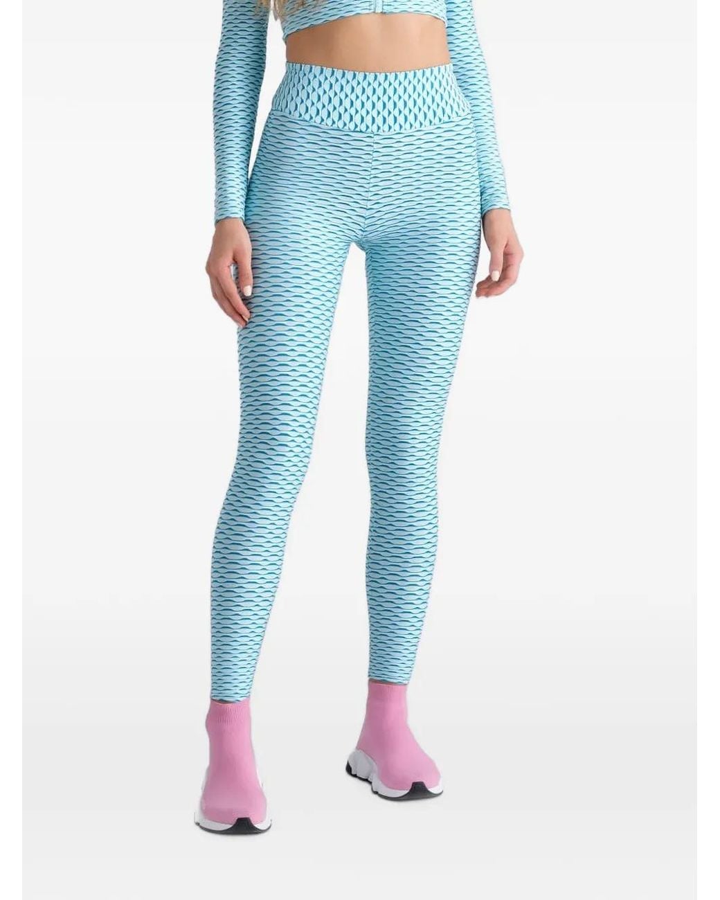 Tessitura Body Couture Blue 3D-Effect Performance Leggings