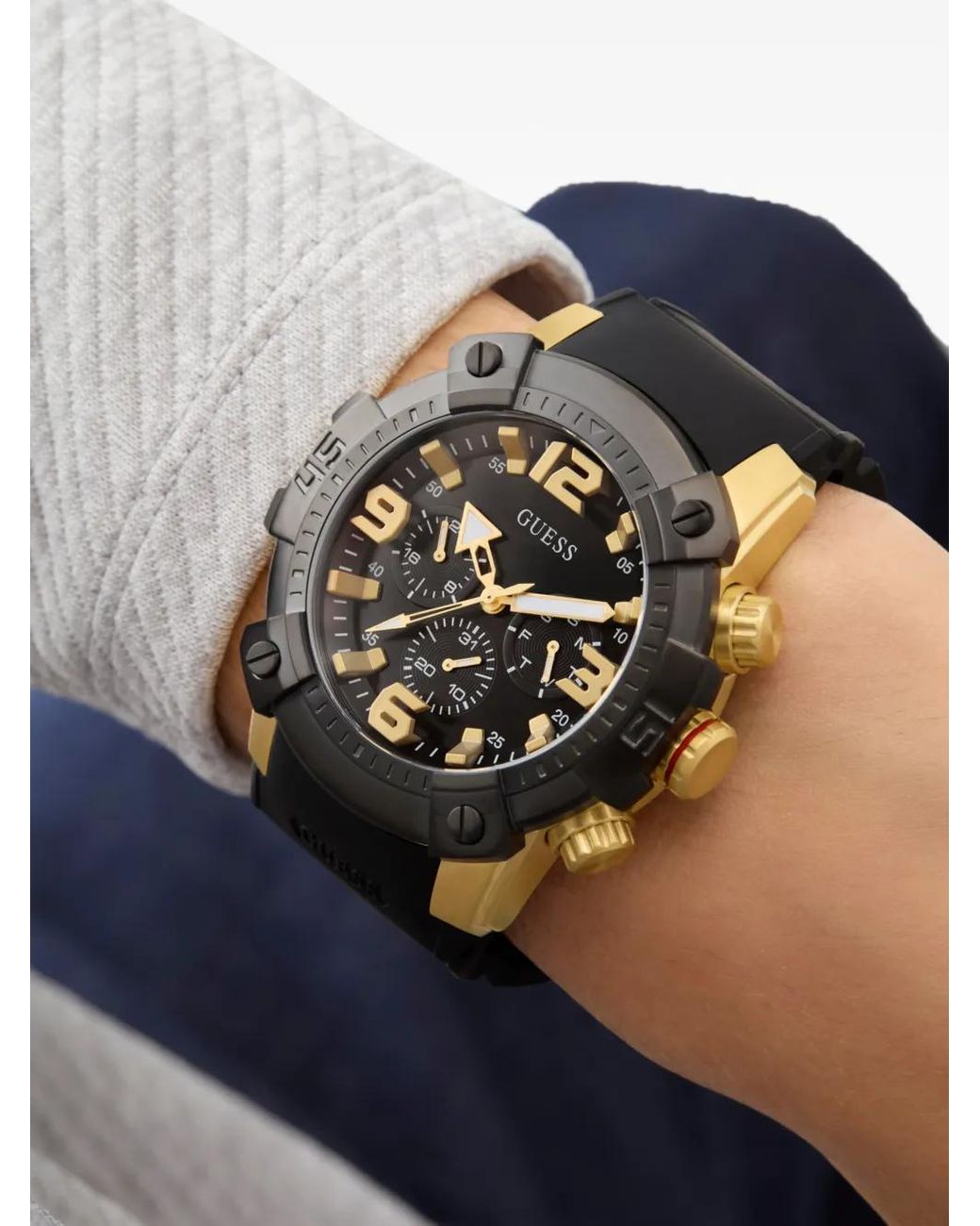 Guess Black Multifunctional 52Mm Watch for men