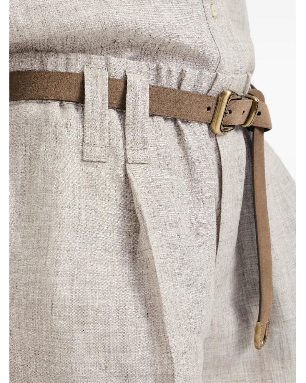 Brunello Cucinelli Natural Elasticated-Waistband Shorts