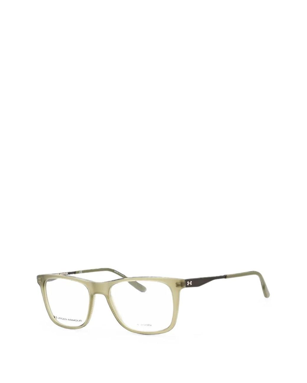 Under Armour Green Rectangle-Frame Glasses